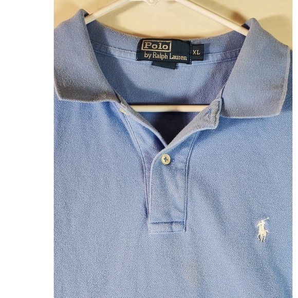 Polo Ralph Lauren Long Sleeve Polo Shirt Sky Blue XL Mens Classic Fit - Picture 8 of 8